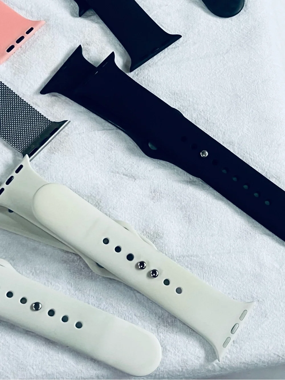 Apple Watch Bands Set - Black, White, Pink, Coral, Silver, Burgundy